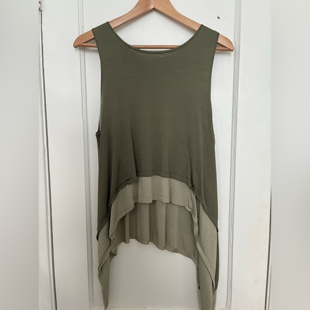 Club Monaco Sage green layered tank top